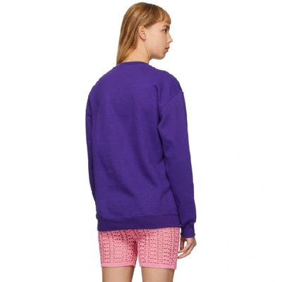 Shop Paula Canovas Del Vas Purple Flower Embossed Sweatshirt