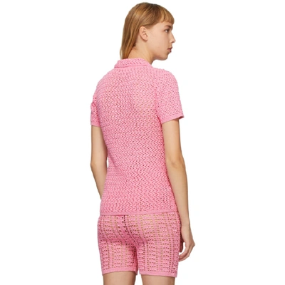 Shop Paula Canovas Del Vas Pink Knit Cones Polo