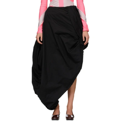 Shop Paula Canovas Del Vas Black Organic Denim Castana Skirt