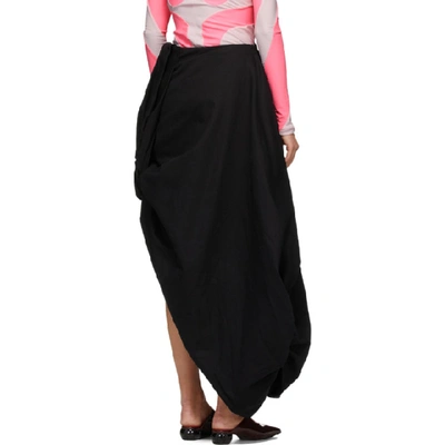 Shop Paula Canovas Del Vas Black Organic Denim Castana Skirt