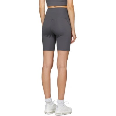 Shop Girlfriend Collective Grey High-rise Biker Shorts In Shadow