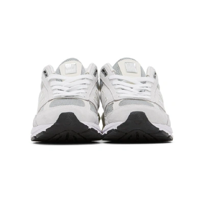 Shop New Balance Grey And Off-white Made In Us 990 V5 Sneakers In Grey/beige