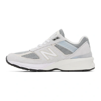 Shop New Balance Grey And Off-white Made In Us 990 V5 Sneakers In Grey/beige