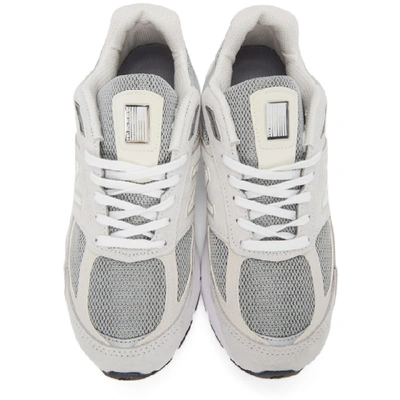 Shop New Balance Grey And Off-white Made In Us 990 V5 Sneakers In Grey/beige