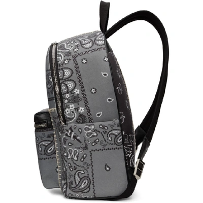 Shop Amiri Grey Bandana Reconstruction Classic Backpack In Blk