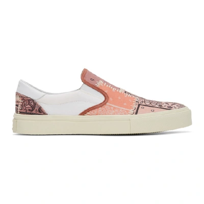 Shop Amiri Pink Bandana Reconstruction Slip-on Sneakers In Cor