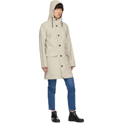 Shop Stutterheim Off-white Ekeby Lightweight Long Raincoat In 7006 Ltsand