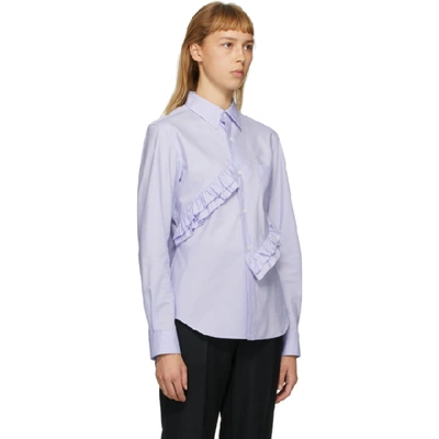 Shop Comme Des Garçons Comme Des Garçons Comme Des Garcons Comme Des Garcons Blue Broad Double Ruffle Shirt In 1 Blue