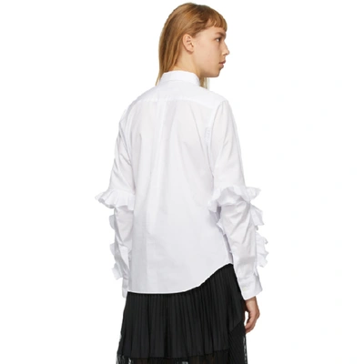 Shop Comme Des Garçons Comme Des Garçons Comme Des Garcons Comme Des Garcons White Broad Ruffle Arm Shirt In 3 White