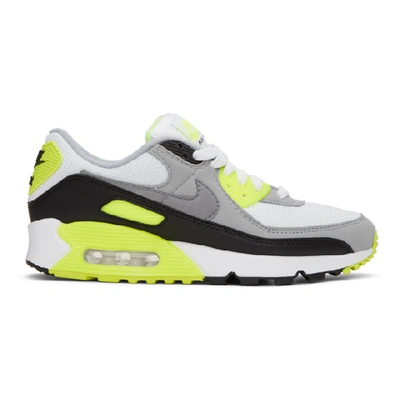 Shop Nike White And Grey Air Max 90 Sneakers In 103volt