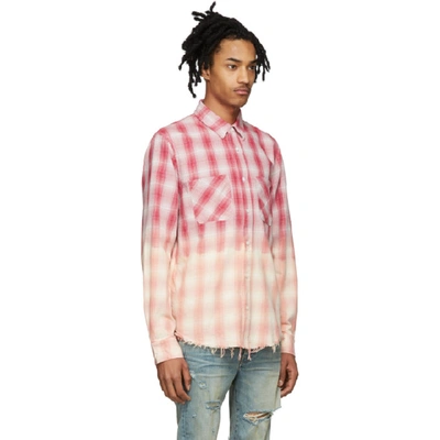 Shop Amiri Red And Pink Lurex Plaid Shirt