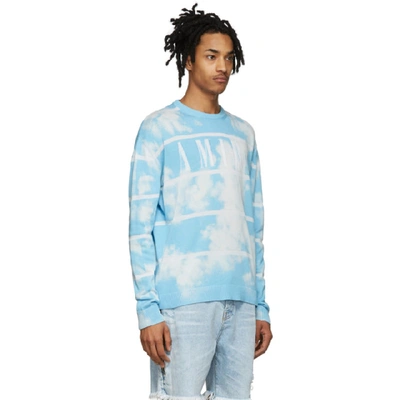 Shop Amiri Blue And White Cashmere Striped Sweater In Lib