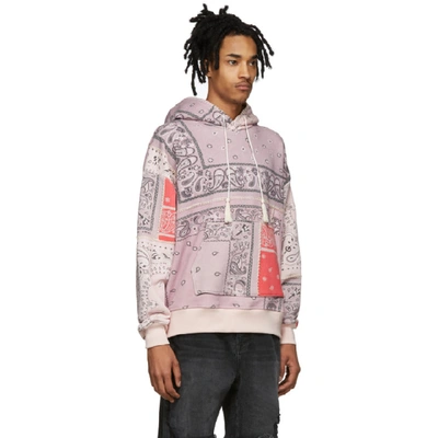 Shop Amiri Red Oversized Bandana Reconstructed Hoodie In Cor