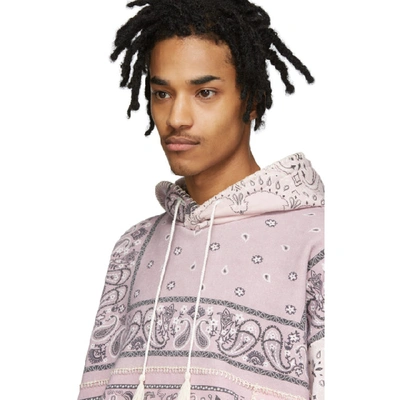 Shop Amiri Red Oversized Bandana Reconstructed Hoodie In Cor