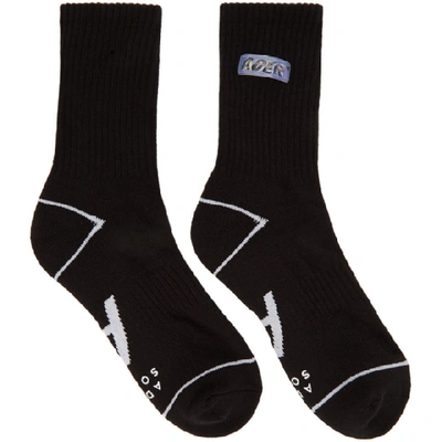 Shop Ader Error Black Lenticular Logo Socks In Blck Black