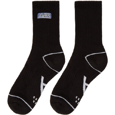 Shop Ader Error Black Lenticular Logo Socks In Blck Black