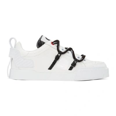 Shop Dolce & Gabbana Dolce And Gabbana White Insert Portofino Sneakers In 89697biancn