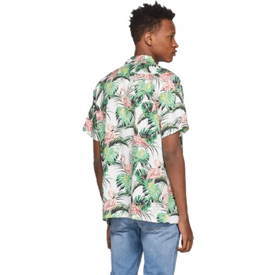 Levi's Cubano Flamingo Leaf Print Shirt Revere Collar Short Sleeve In White  | ModeSens