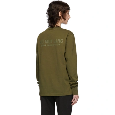 Shop Helmut Lang Khaki Standard Monogram Long Sleeve T-shirt In Olive