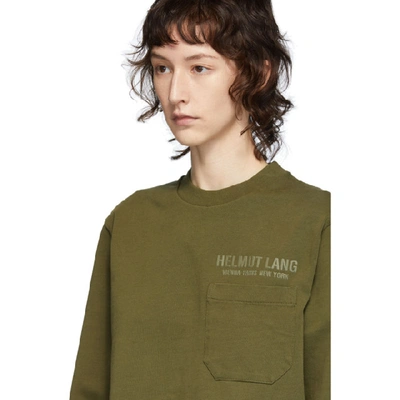 Shop Helmut Lang Khaki Standard Monogram Long Sleeve T-shirt In Olive
