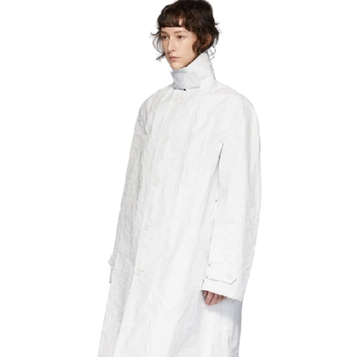 Shop Helmut Lang White Rain Mac Coat In Chalk