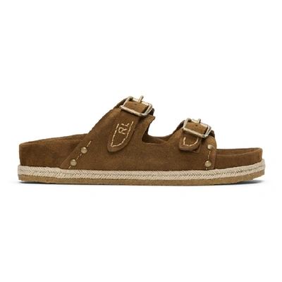 Shop Polo Ralph Lauren Tan Knight Sandals In Polo Snuff