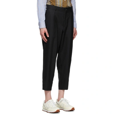 Shop Comme Des Garçons Homme Deux Comme Des Garcons Homme Deux Black Shadow Stripe Trousers In 1 Black