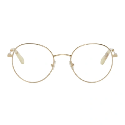 Shop Chloé Chloe Gold Metal Round Glasses In 717 Gold
