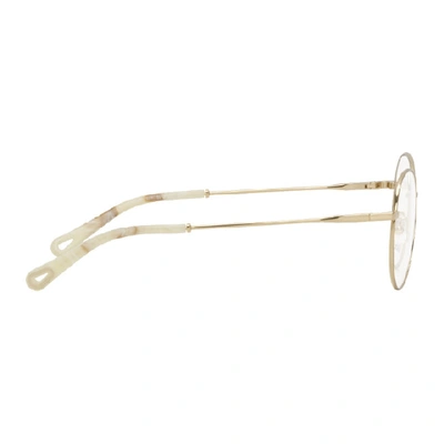 Shop Chloé Chloe Gold Metal Round Glasses In 717 Gold