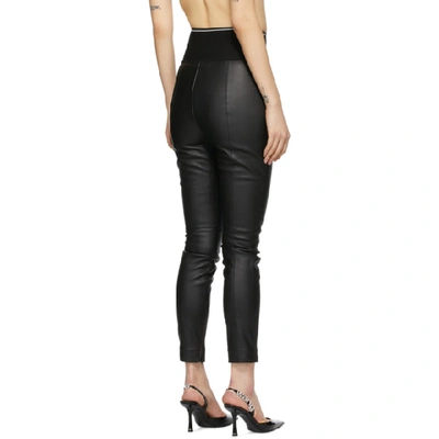 Shop Alexander Wang Black Leather Leggings In 001 Black