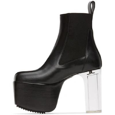 Shop Rick Owens Black Transparent Heel Kiss Boots In 09107 Black