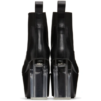 Shop Rick Owens Black Transparent Heel Kiss Boots In 09107 Black