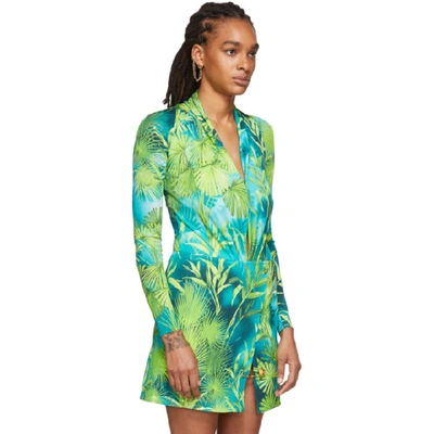 Shop Versace Green Jungle Bodysuit In A7488 Green