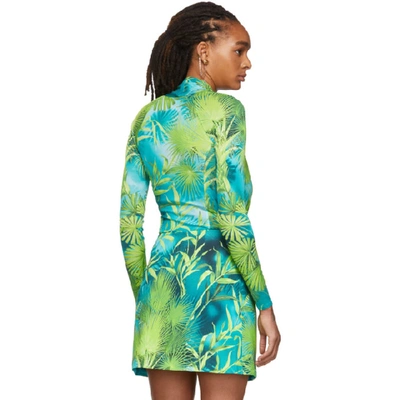 Shop Versace Green Jungle Bodysuit In A7488 Green