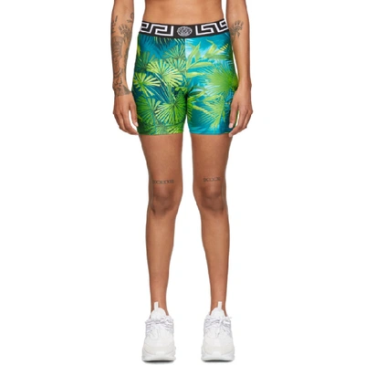 Shop Versace Underwear Green Jungle Shorts In A7488 Green
