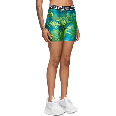 Shop Versace Underwear Green Jungle Shorts In A7488 Green