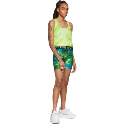 Shop Versace Underwear Green Jungle Shorts In A7488 Green