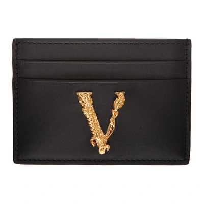 Shop Versace Black Virtus Card Holder In K41ot Black