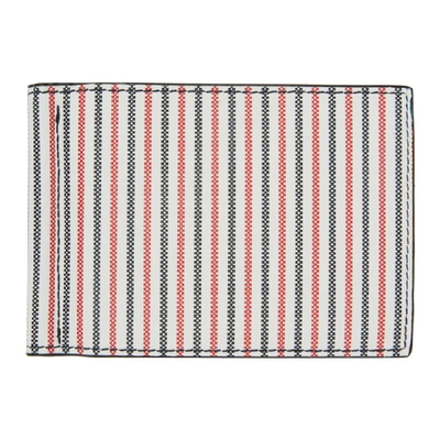 Shop Thom Browne White Double Sided 3-d Seersucker Wallet In 960 Rwbwht