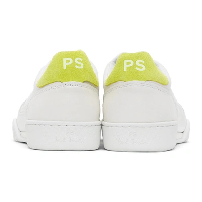 Shop Ps By Paul Smith White And Green Atlas Sneakers In Wht Fluo