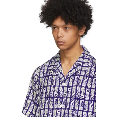 Shop Kenzo Purple Mermaids Short Sleeve Shirt In 80 Plumblue