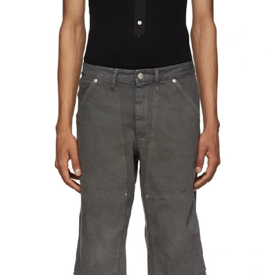 Shop Tanaka Grey Work Jeans In Slate