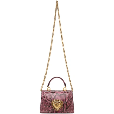 Shop Dolce & Gabbana Dolce And Gabbana Pink And Black Small Devotion Bag In 80422 Fusch
