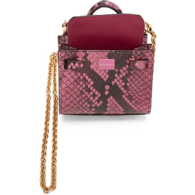 Shop Dolce & Gabbana Dolce And Gabbana Pink Snake Sicily 62 Bag In 80422 Fusch