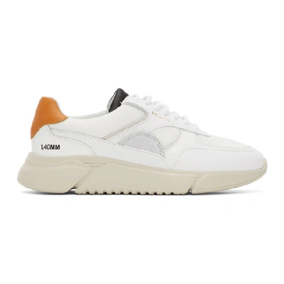 Shop Axel Arigato White And Orange Genesis Triple Sneakers In Orangeblkne