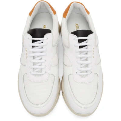 Shop Axel Arigato White And Orange Genesis Triple Sneakers In Orangeblkne