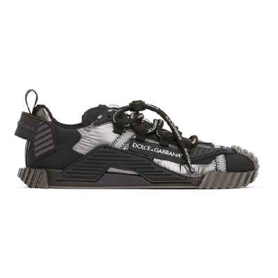 Shop Dolce & Gabbana Dolce And Gabbana Silver And Black Ns1 Sneakers In 8b808argner