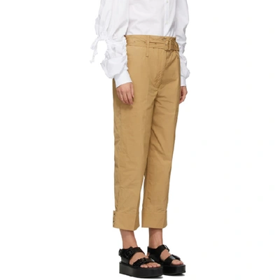 Shop Simone Rocha Tan Paperbag Trousers