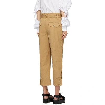 Shop Simone Rocha Tan Paperbag Trousers