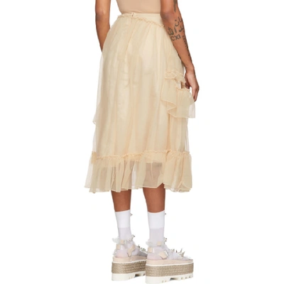 Shop Simone Rocha Beige Bite Skirt In Nude